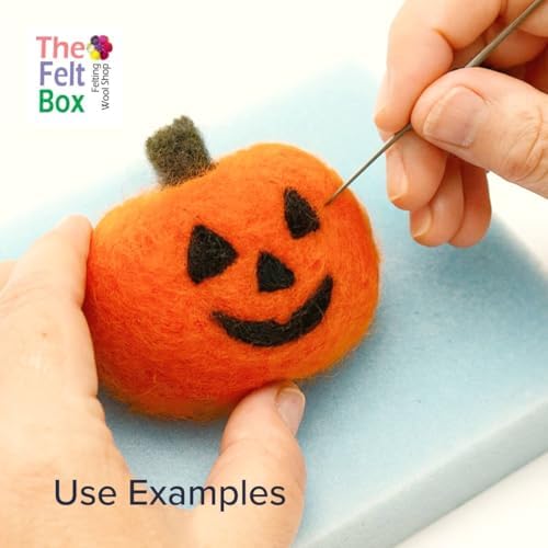 The Felt Box Needle Felting Wool – Orange & Yellow Shade Pack, 100g Carded Batts, Short Coarse Fiber for DIY Crafts, Dolls & Animals - Image 3