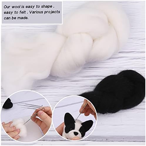 QMNNMA Needle Felting Kit for Beginners, French Bulldog Wool Felting Kit - Image 5