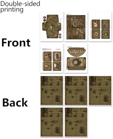 XINPOCUT Steampunk Folding Folio Junk Journal Kit,Folio Booklet Craft Kit, Junk Journal Kit, Scrapbooking Supplies, Journaling Decor, Mini Folio Writer Folder Project, Arts & Crafts Gifts - Image 4
