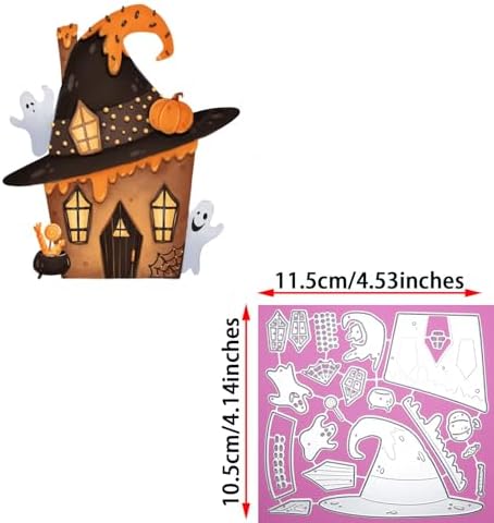Halloween House Cutting Dies for Card Making, Ghost Pumpkin Die Cuts Happy Halloween Metal Stencil for DIY Scrapbooking Decor Album Paper Card - Image 2