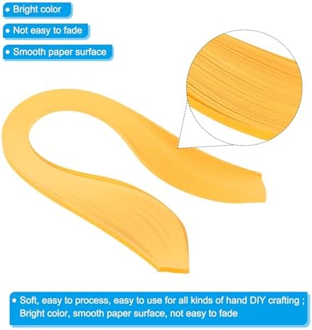 PATIKIL Quilling Strips Paper 600pcs 5mm 39cm Origami Paper Quilling Kits for Art DIY Craft Christmas, Dark Yellow - Image 3