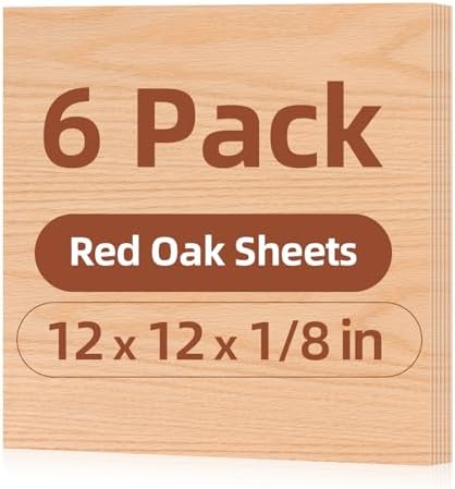 Rowood Oak Plywood Sheets for Laser Cutting,12x12x1/8inch,6 Pack 3mm Thin Unfinished Wood Crafts for Laser Engraving Blanks and DIY Ornaments and Architectural Model by RowoodAssembleArtDecorateLife