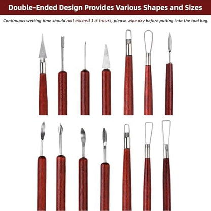 18pcs Clay Sculpting Tools, Basic Polymer Clay Pottery Carving Tool Kit - Image 2