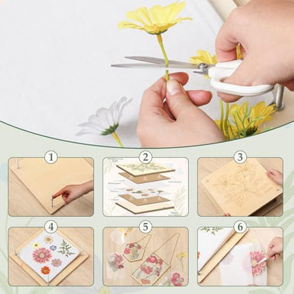 Fuyoooo 58 Pcs Large Flower Press Kit, Craft Kits 10" x 10" 10 Layer Ladies Craft Night Kit for Women, Bouquet Preservation Gift, Homemade Gift Kits for Mother's Day Spring DIY Arts - Image 4