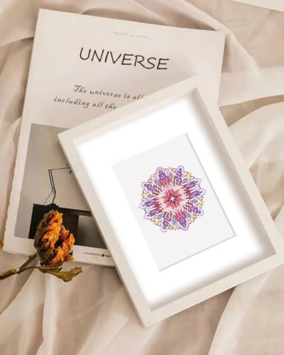 PeakLuv Mandala Small Diamond Painting Kits, 12 Pcs Mini Diamond Art Kits for Adults Beginners, 5D DIY Square Drill Diamond Dots, Quickly Finishable Flowers Gem Art for Home Wall Desktop Decor, 6X7in - Image 6