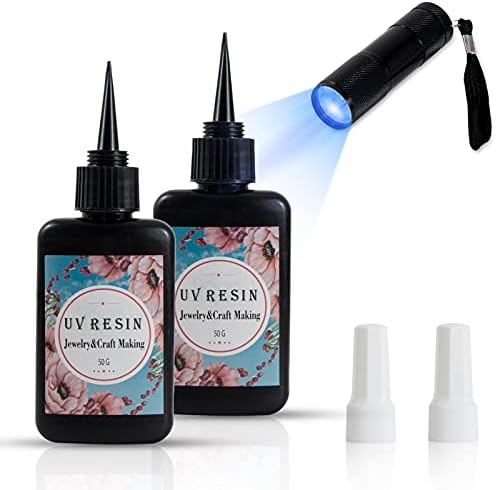 UV Resin Kit with Light-100g UV Resin for Beginner DIY Jewelry Craft Making by UVresin