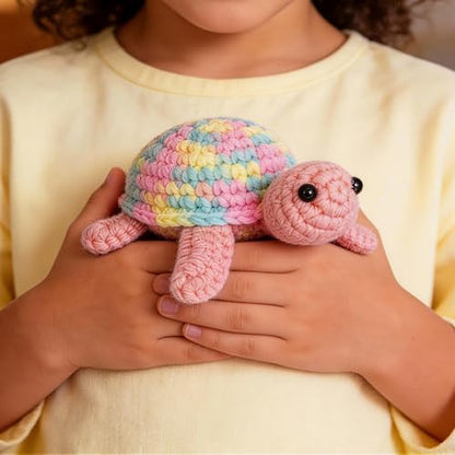 Crochetta Crochet Kit for Beginners, Beginner Crochet Kit for Adults with Step-by-Step Video Tutorials, DIY Crochet Animal Kits Knitting Supplies, 3 Pack Turtle (40%+ Yarn) - Image 5
