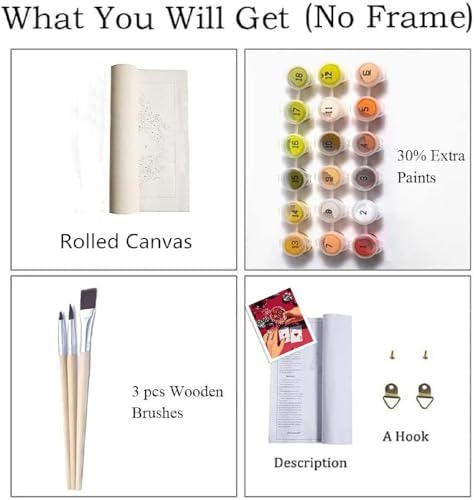 ZRIZQ Vintage Paint by Numbers Kit for Adults Beginner,Poker,16x20 - Image 4
