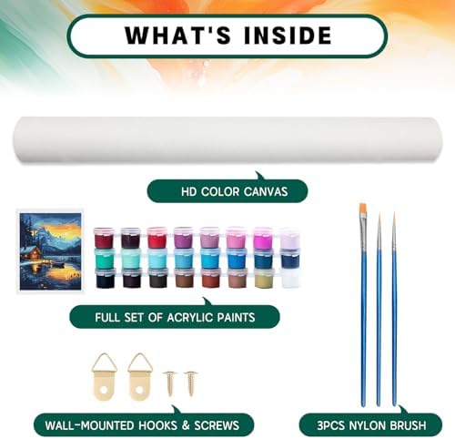 Possoco Paint by Numbers Kit for Adults Beginner, Landscape Easy Adult Paint by Number Kits on Canvas, DIY Acrylic Watercolor Oil Paint by Number for Adults Teens for Home Decor Gift 16x20 Inch - Image 5