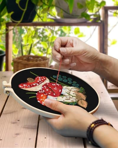 TINDTOP Embroidery Kit for Adult, Mushroom Embroidery Stitch Practice kit - Image 4
