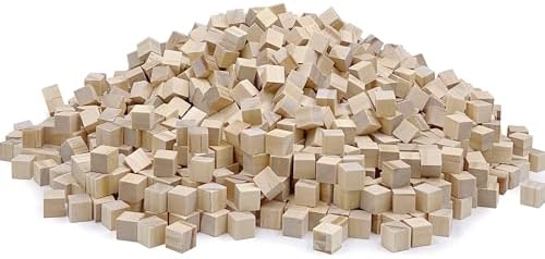 1000Pcs Wooden Blocks for Crafts, Unfinished Wood Cubes, 1cm Natural Pine Small Wood Square Blocks, Wooden Cubes for Arts and Crafts and DIY Projects ﻿ - Image 3