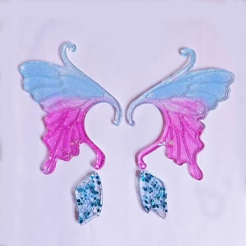5 Set Earrings Silicone Resin Mold Ear Loop Butterfly Shaped Epoxy Silicone Casting Molds Hoops for Rings Jewelry Ornament Earring Eardrop Hooks, 3D DIY Making Women Earrings Decor Crafts - Image 2