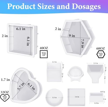 KISREL Large Resin Molds, 3 PCS Silicone Molds Kit for Resin - Image 2