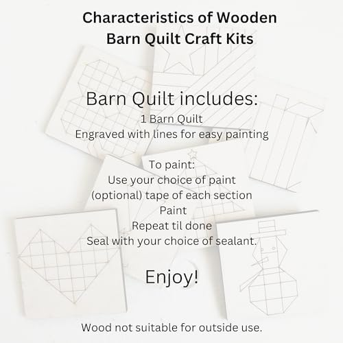 6" Barn Quilt Kit Set 4 | Starburst, Aesthetic Tri, Cottage Star, Swoon - Image 3