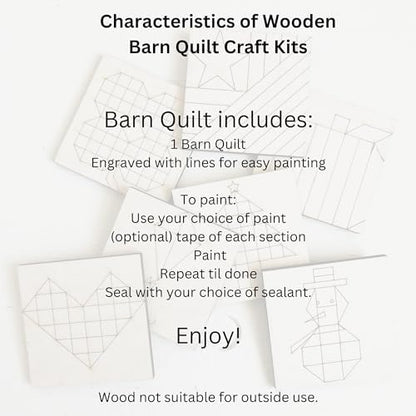 6 Inch Barn Quilt Kit Set of 4, Unfinished Wood, HST Friendship Star - Image 3