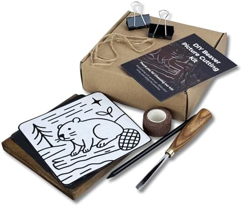 Sharky DIY Beaver Wood Carving Kit with V-Chisel & Video Guide by SHARKYFORGEDSTEELTOOLS