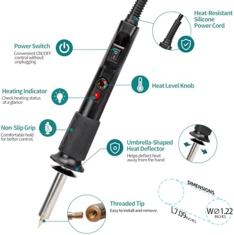 YIHUA 930-IV Woodburning Pen Kit with 11 Tips, Adjustable Heat Level - Image 3