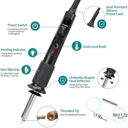 YIHUA 930-IV Woodburning Pen Kit with 11 Tips, Adjustable Heat Level - Image 3