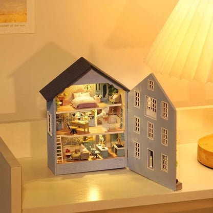 MAGQOO DIY Miniature Dollhouse Kit with Furniture 1:100 Scale Creative Room Mini Wooden Doll House Accessories DIY Miniature House Kit(Muran Manor) - Image 7