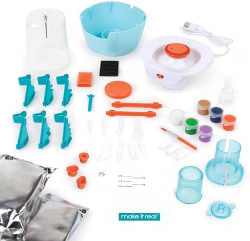 Make It Real: Mini Pottery Studio Deluxe Set - DIY All-in-1 Sculpting Craft Kit, All Skill Levels, Miniature Clay Projects, Kids Girls & Tweens Age 8+ - Image 6