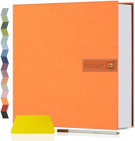 Popotop Large Photo Album Self Adhesive 4x6 5x7 8x10 Scrapbook Album DIY Picture Book,Gifts for Mom,Family Baby and Wedding,with Metal Pen and Plastic Board by Popotop