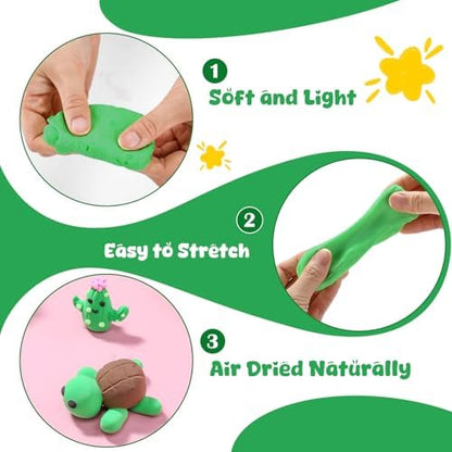 VioraWhite 72 Pcs 38oz Air Dry Clay Bulk Modeling Clay,Emerald Green - Image 3