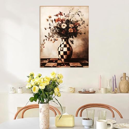 Vintage Floral Dark Paint by Numbers Kit for Adults Canvas, Frameworkless - Image 6
