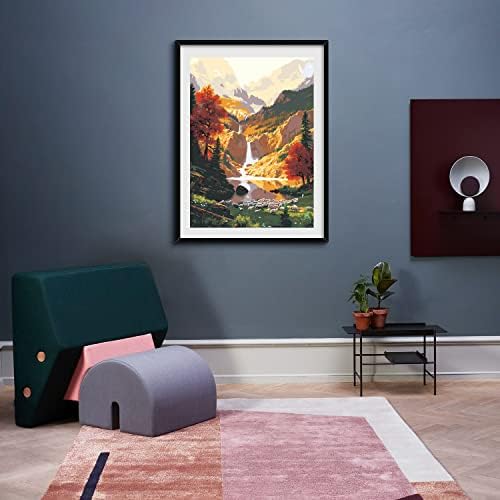QUITEDEW Paint by Number for Adults,Mountain Waterfall Paint by Numbers, Nature Scenery Paint by Number Kits,Suitable for Home Wall Decoration 16x20 Inch - Image 3