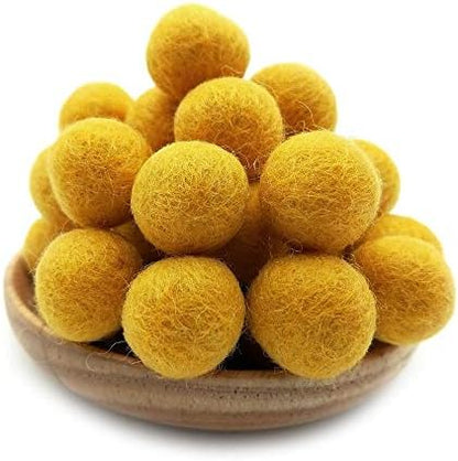 Elaine Room 2cm 20mm Wool Felt Balls Beads 100% Natural Wool Felting Woolen Felted Fabric for Home Decor Dream Catcher DIY Garland Crafts Handcrafts Project DIY (Light Ginkgo Yellow 50pcs) - Image 2