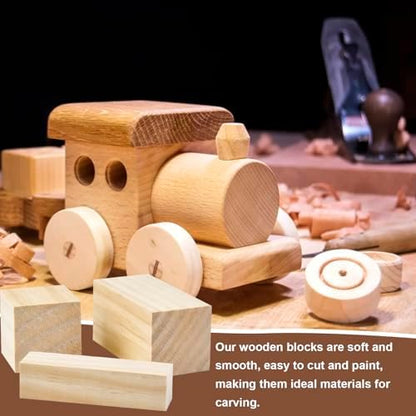 24-Piece Solid Wood Carving Blocks & Whittling Kit for Adults & Beginners - 3 Sizes Natural Wood Craft Supplies for DIY, Christmas Decor, Home Arts, Woodworking Class - Image 4