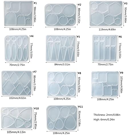 Jewelry Resin Casting Mold Fashion Pattern Necklace Pendant Earring Crystal Epoxy Kit Handmade Craft Silicone Necklace Pendant Molds for Resin Casting - Image 5