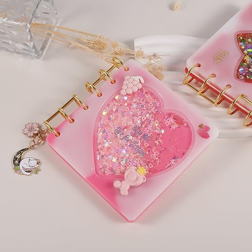 DIY Resin Shaker Journal Kit Heart - Complete Set with Square Notebook Molds, Binder Refills - Image 3