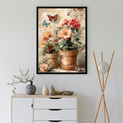 MBNTJHT DIY Flowers Paint by Numbers Kit for Adults,Unframed Potted Flowers Paint by Number Kits for Beginners,Acrylic Watercolor Painting Crafts Kit for Home Decor 16X20 Inch. - Image 4