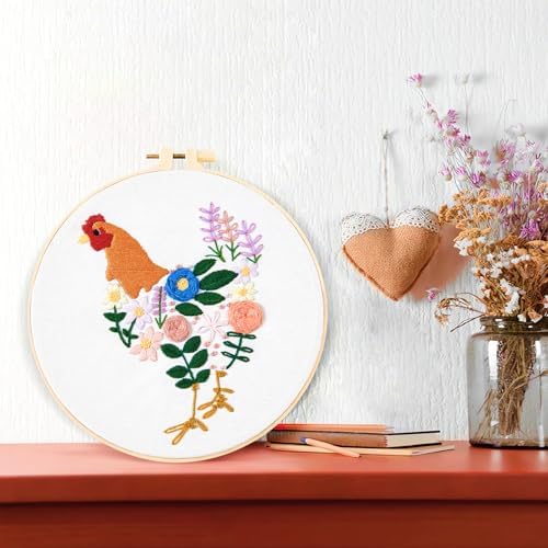 Crafmanoe Hand Embroidery Kits for Beginners Adults, Floral Stamped Cross Stitch Kits for Beginners Adults, Funny Embroidery Set Needlepoint Starter Kits, Embroidery Hoops, Fabric and Video Tutorial - Image 4