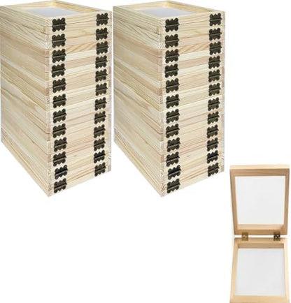 Leemeexaa 6pcs Wooden Paper Making Frame Kit 5 x 7 Inch Paper Making Screen Deckle for Paper Making Handmade Paper Making DIY Craft Classroom Handicraft Project Art Projects (6) by Unknown