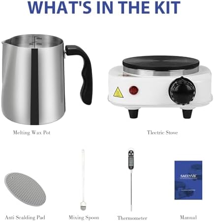 SAEUYVB Candle Making Kit/Supplies with Electric Hot Plate（White） - Image 2