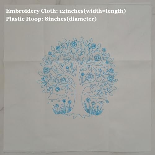 Esffaci Embroidery Kit for Adult Beginner Flower Tree Hand Embroidery Set - Image 4