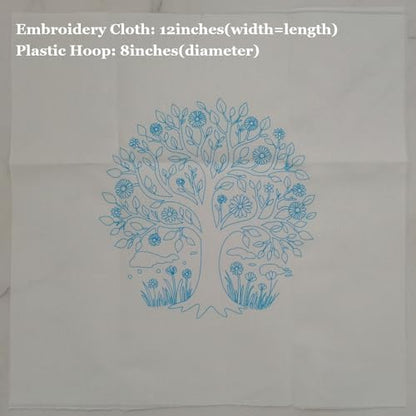 Esffaci Embroidery Kit for Adult Beginner Flower Tree Hand Embroidery Set - Image 4