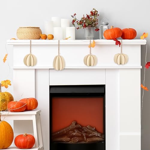 COCHIE DIY Fall 3D Pumpkins Wood Crafts to Paint, Paintable Unfinished Wooden Slices for Craft, Pumpkin Cutouts Ornaments for Painting Decorations (24 PCS) - Image 6