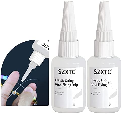 SZXTC 2 Pcs Clay Beads Bracelets Professional Elastic String Kont Fixing Drip, Keep Stretch String Braclet Stay Tied for Flat Round Polymer Heishi Beads Spacer Charm Friendship Jewelry Making Kit by SZXTC