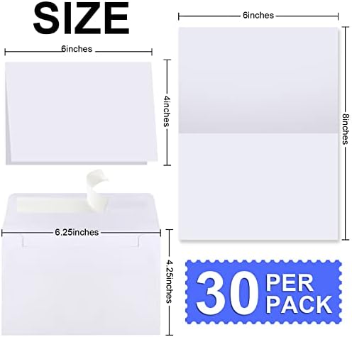Blank Cards and Envelopes 4x6, 90 Pack White Invitation Cardstock with 90 Pack Envelopes, Thank you Blank Greeting Cards, for All Occasions DIY, Print custom - Image 2