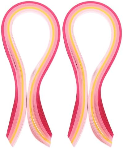 PATIKIL 390 x 7mm Rainbow Quilling Strips Paper,200 Pcs Origami Paper Quilling Strip for Art DIY Hand Craft Christmas, Gradient Pink by PATIKIL