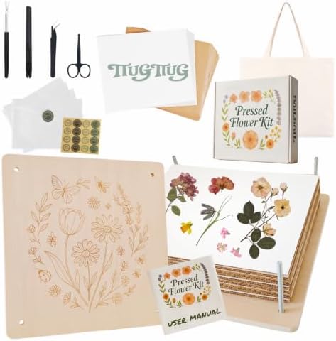 TTUGTTUG Wooden Flower Press Kit, 11" x 11" Large Pressed Flowers for Adult by Unknown