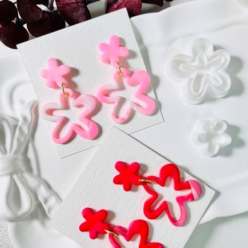 Xaekicr 2PCS Flower Polymer Clay Cutters – Floral Clay Earring Cutters for Spring Jewelry, Cute Clay Tools for Polymer Clay Crafts and DIY Gift Making - Image 5