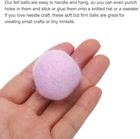 PATIKIL Wool Felt Balls Beads Wool Felting Pom 3cm 30mm White Pink for Home Crafts Handcrafts Project DIY Pack of 20 - Image 4