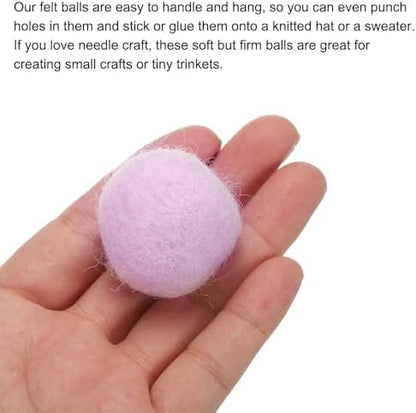 PATIKIL Wool Felt Balls Beads Wool Felting Pom 3cm 30mm White Pink for Home Crafts Handcrafts Project DIY Pack of 20 - Image 4