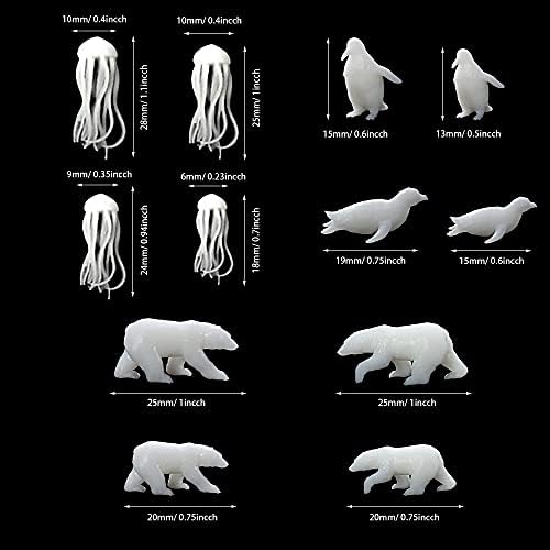 Woohome 12 PCSJewelry Making Supplies Resin Mould Filler, 3D Mini Jellyfish Bear Penguin Whale Resin Casting Moulds Fillers, 3D Resin Filler Art Craft Supplies Epoxy Moulds for Art Resin Crafts DIY - Image 6