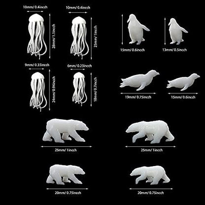 Woohome 12 PCSJewelry Making Supplies Resin Mould Filler, 3D Mini Jellyfish Bear Penguin Whale Resin Casting Moulds Fillers, 3D Resin Filler Art Craft Supplies Epoxy Moulds for Art Resin Crafts DIY - Image 6