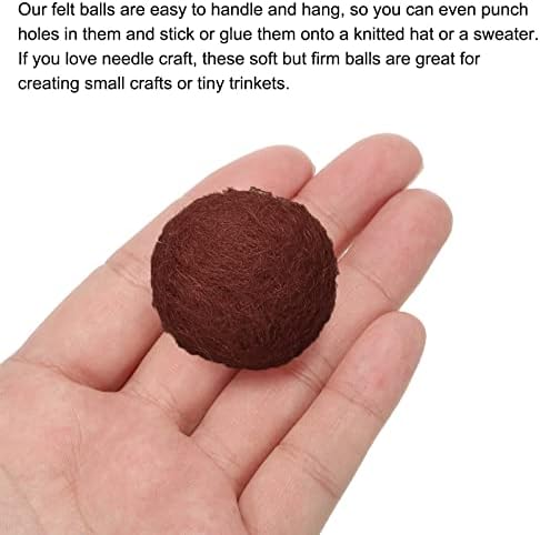 PATIKIL Wool Felt Balls Beads Wool Felting Pom 3cm 30mm Brown for Home Crafts Handcrafts Project DIY Pack of 5 - Image 4