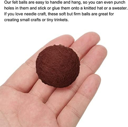 PATIKIL Wool Felt Balls Beads Wool Felting Pom 3cm 30mm Brown for Home Crafts Handcrafts Project DIY Pack of 5 - Image 4